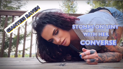 Giantess Raven Stomps Tiny With Her Converse