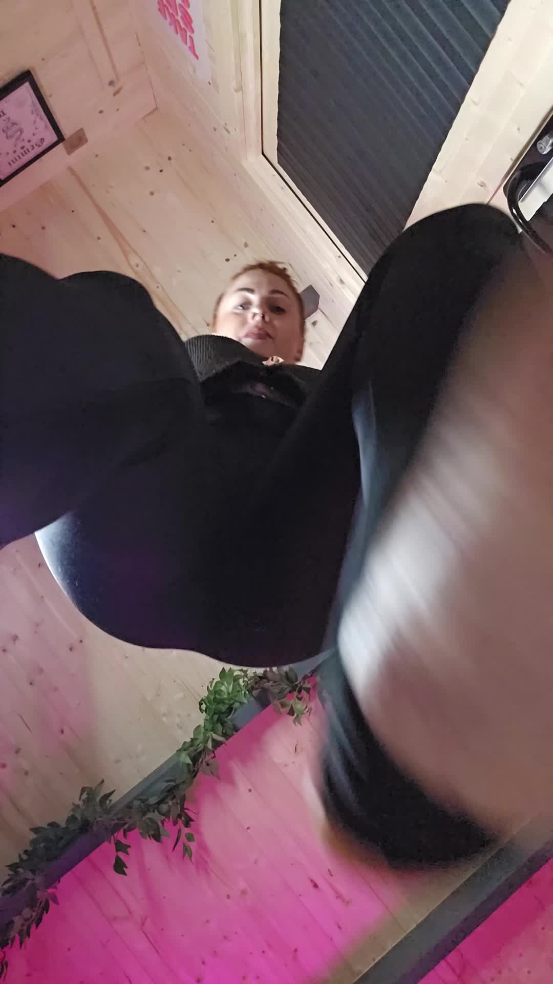 Giantess In Wet Look Leggings Teasing You