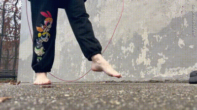Spy Cat Princess Barefoot Jumproping, Canvas Boot And Wool Sock Removal, Size 9 Boney, MILF Feet With High Arches