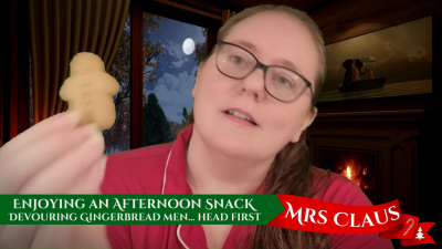 Enjoying An Afternoon Snack: Devouring Gingerbread Men Head First!