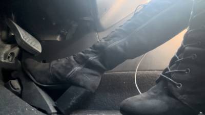 Pedal Pumping In Black Boots Kia 4719
