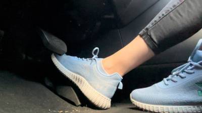Morning Drive In My Light Blue Sneakers