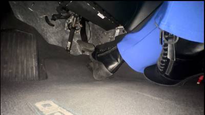 Pedal Pumping In Black Boots Kia 8238