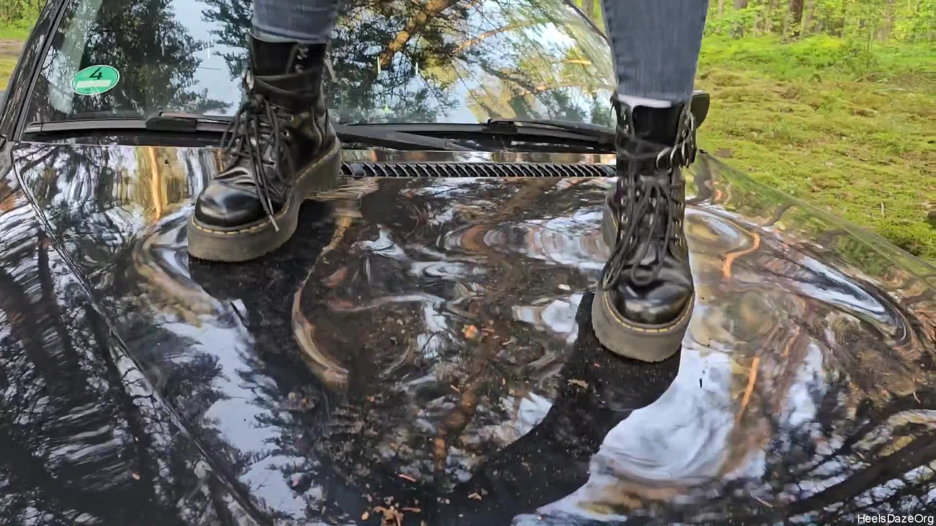 Stomping And Jumping On Bmw E46 Roof Car Destruction