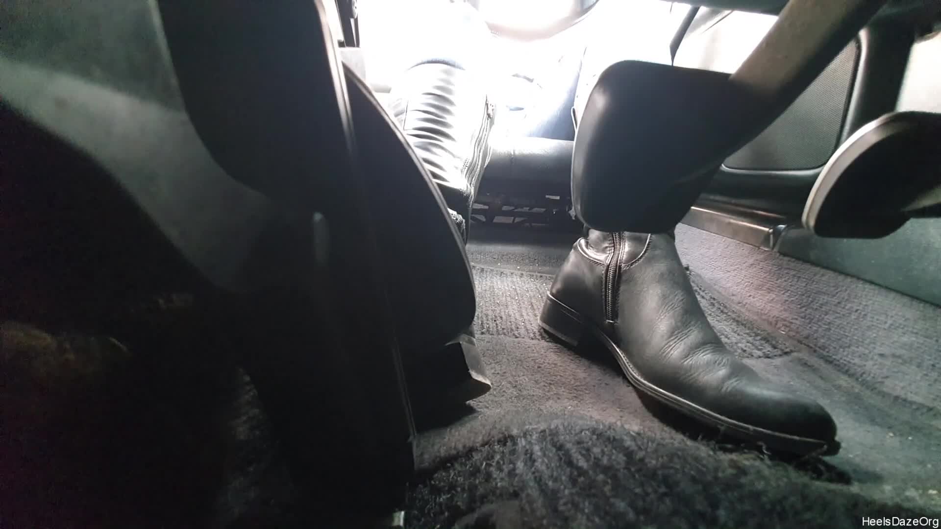 Driving Mercedes Benz Slk Under Pedal Flat Leather Boots
