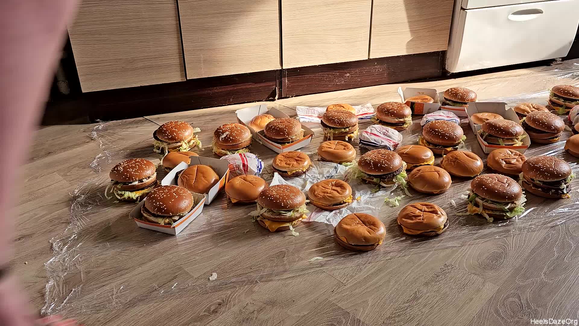 50 Mc Burgers Crush With Heels And Barefeet