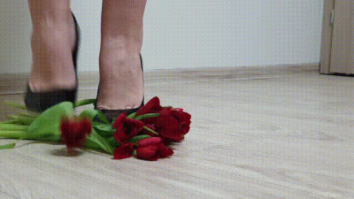 Crushing Flower In Stiletto Heels