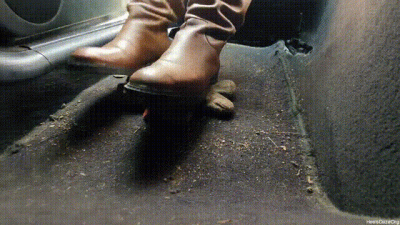 Candid Plushie Trample In Bmw E46 Leather Brown Boots
