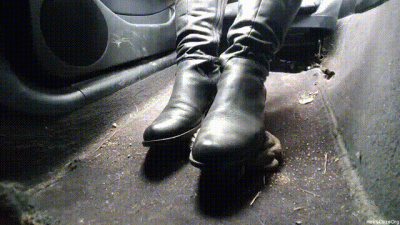 Candid Plushie Trample In Bmw E46 Leather Black Boots