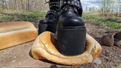 Bread And Plushie Crush In Gothic Boots