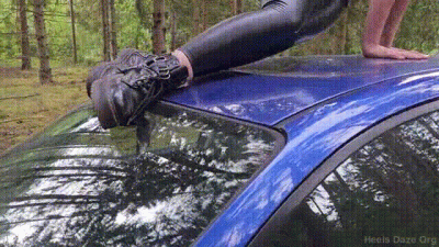 Stomping And Jumping On Mazda's Roof Car Destruction