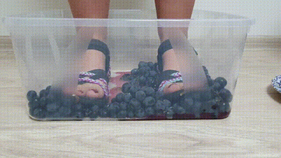 Grapes Crush In Transparent Container Hiking Sandals