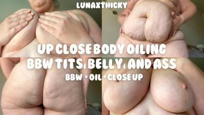 Slick And Sexy: BBW Up Close Body Oiling