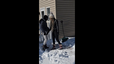 Snow Day Ballbusting With Domina Bianca