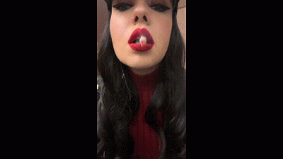 Smoking Closeup With Lipstick Stains
