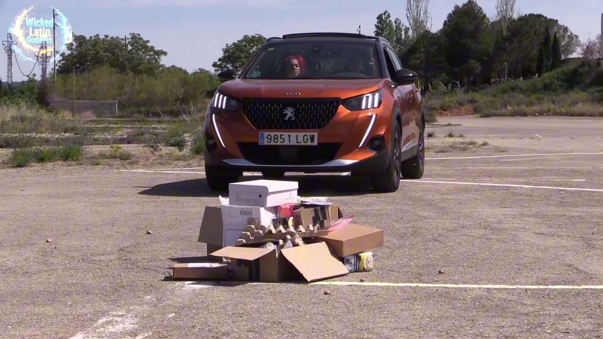 Brutal Car Crushing: 2 Girls Smashing Boxes With Our Peugeot Suv