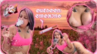 Cutie Girl Smoking Outdoors