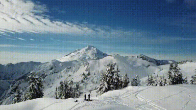 Snowy Mountain Walk To Goddess