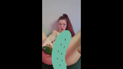 Cucumber Pussy Fuck