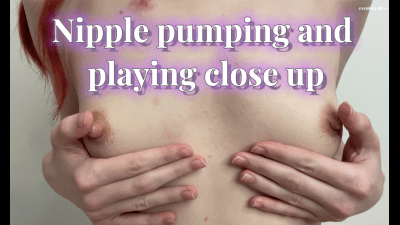 Nipple Pumping And Playing Close Up