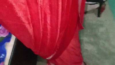 Indian Gay Crossdresser Crossdressing In Red Saree