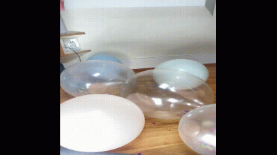 Domme Boots Crushing Balloons