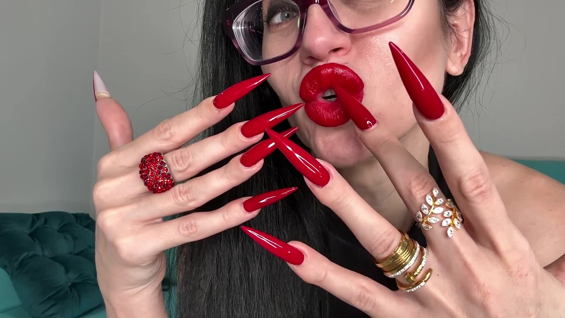 Red Long Sharp Nails, Claws