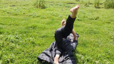 Outdoor Stretching While I Wear Nylon Wind Pants