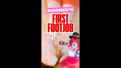 First Time Foot Job For Clowngirl