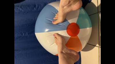 Beach Ball And Pastel Colored Toes