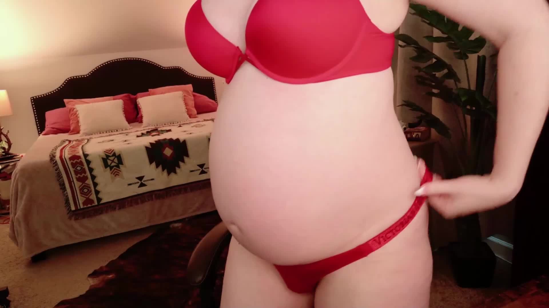 30 Week Pregnant Big Belly Jiggle Slap Bounce + Balloon Inflation