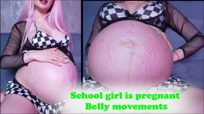 Belly Movements Pregnant School Girl From School Guy