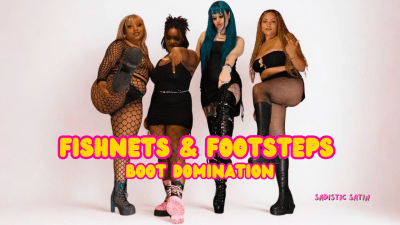 Fishnets & Footsteps: Group Boot Domination