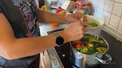 Food Compression With Hand And Feet