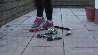 Stomp Many Toy Trucks