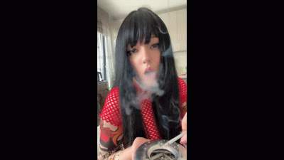 Goth Chick Smoking In Your Face