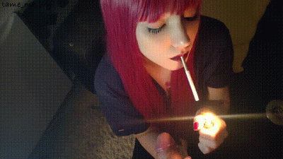 Adorable Alt Girl Blowing Cigarette Smoke On Dick POV