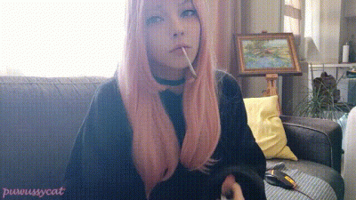 Cute Anime Girlfriend Smoking