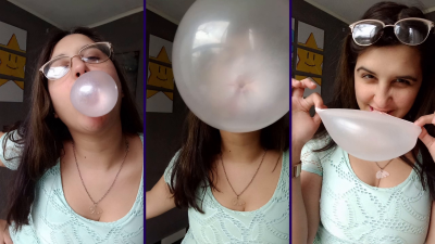 Bubblegum Close Up Chew & Blow Bunny Looner