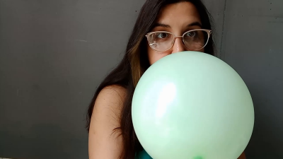 Green Balloons And Pink Bubblegum Close Up Bunny Looner