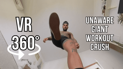 VR 360 Unaware Giant Workout Voyeur And Crush Lalo Cortez