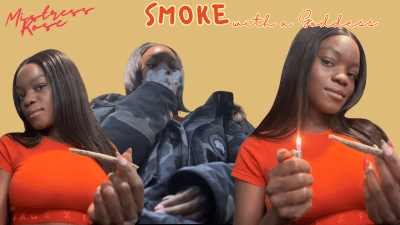 Ebony Goddess Smoking In The Woods