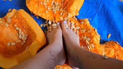 Getting My Feet Dirty In Pumpkin Guts