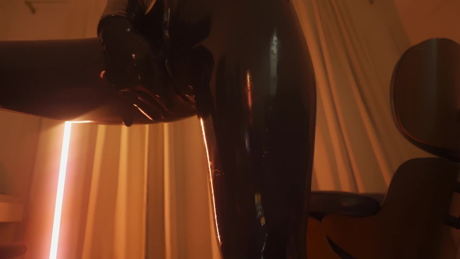 Lubed Up Latex Tease With Squeaks (Heavy Rubber Raw Clips)