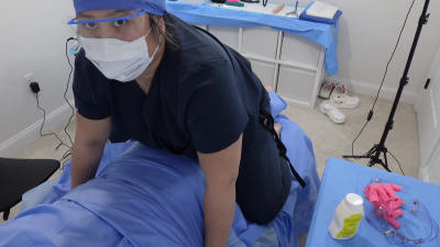 Doctor Jess Performs Rough Surgical Medfet Pegging On Operating Room Table