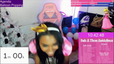 Booty Balloon Popping While In Princess Peach Cosplay