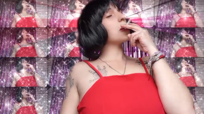 Girl Spitting Smoking With Wig Big Tits
