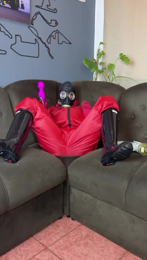 New Red Hazmat Suit And Vibrator