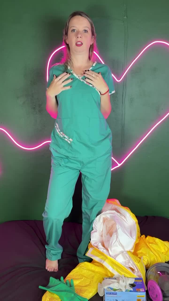Nurse Gas Mask And Hazmat Suit