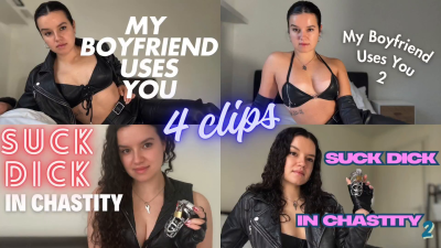 Leather Bisexual Chastity Cuck Collection | 4 Clip Bundle